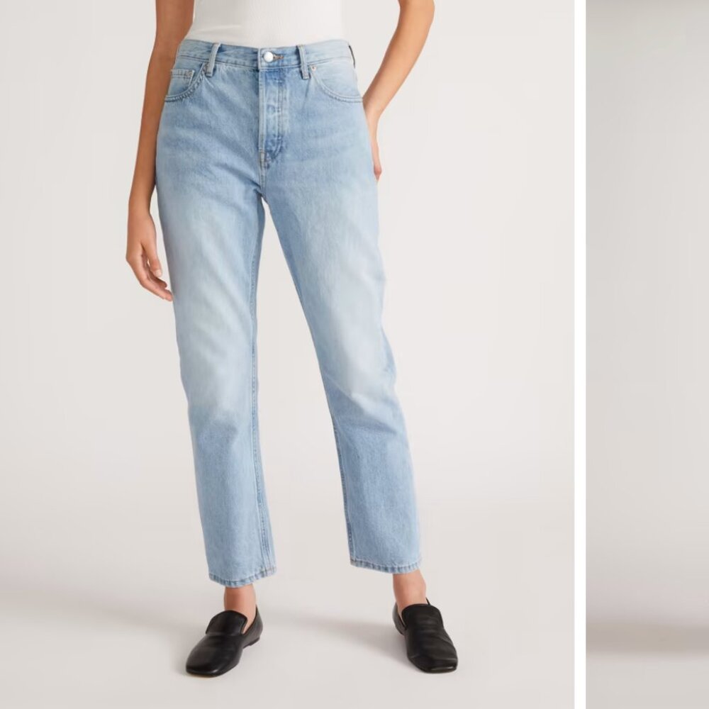 Everlane 90s Cheecky Jeans Vintage Sunbleached Blue 25